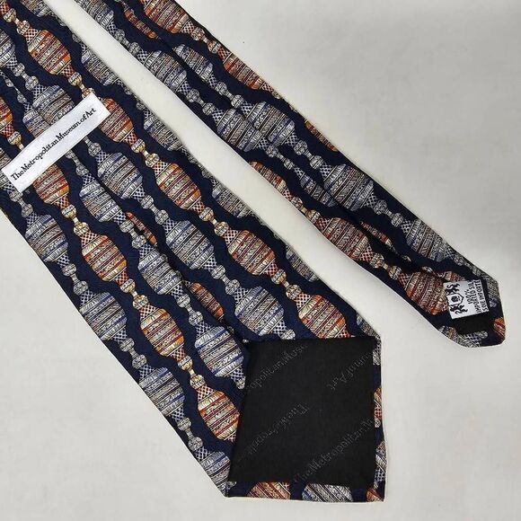 METROPOLITAN MUSEUM OF ART RED BLUE TAN ARCHITECTURAL BAROQUE DESIGN SMOOTH 4" - Picture 2 of 2